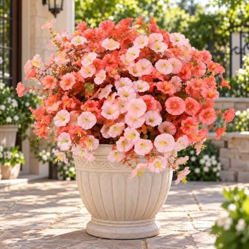 12 Bundles Fall Artificial Morning Glory Flowers for Outdoors (Fall Mix2)