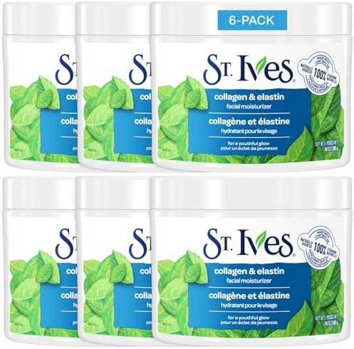 St. Ives Face Lotion 6-Pack – Collagen & Elastin Renewing Facial Moisturizer, Anti-Aging, 10 Oz Ea