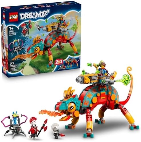 LEGO DREAMZzz Mateo’s Fire Chameleon Building Toy - Pretend Play Set for Kids, Ages 7+ - Storytelling Toy for Boys & Girls - 2 Construction Modes for Pretend Play - Gift Idea for Birthdays - 71492