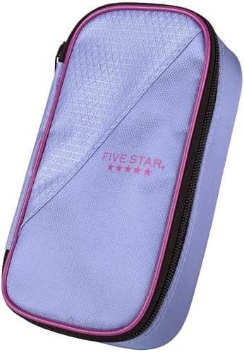 Five Star Pencil Pouch, Pen Case, High-Capacity Zipper Pouch, Storage Organizer for School Supplies Earbuds Chargers Cables Makeup, Lilac/Berry (500211F-ECM)