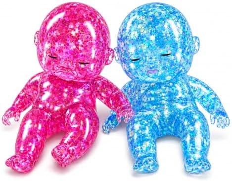 2PCS Baby Squishy Glitter Slow Rising, Squishy Babies Sensory Fidget for Stress Relief, Soft Cute Squeeze, Desk Decor & Gift