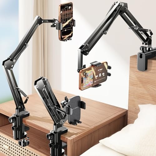 LISEN Phone Holder for Bed Desk, iPhone Stand for Video Recording Magic Arm