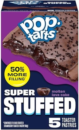 Pop-Tarts Super Stuffed Molten Lava Cake Toaster Pastries, 50% More Filling, Snacks, Dessert (5 Ct)