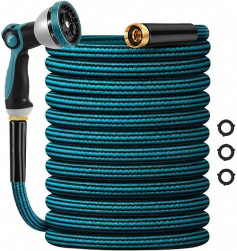 Garden Hose 50ft, Non-Expanding Water Hose Ultra Lightweight, Kink-Free, Sturdy, Flexible, Abrasion Resistant Hose for Yard, Lawn, Outdoor, Marine and Camper