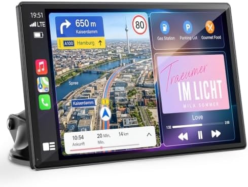 TOGUARDGO 9'' Carplay Screen for Car, Wireless Car Play and Android Auto