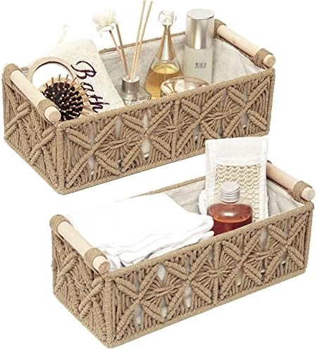 Boho Decor Basket for Toilelt Paper Storage Baskets for Organizing
