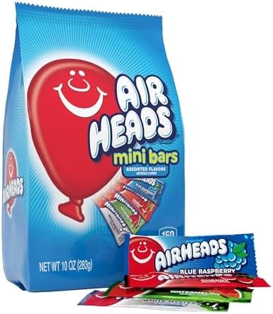 Airheads Mini Candy Bars, Taffy Variety Pack, 10 oz Bag