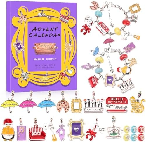 Advent Calendar 2026, 24 Days Christmas Charm Bracelet Making Kit for Women