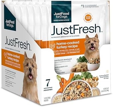 JustFoodForDogs JustFresh Fresh Wet Dog Food or Topper - Turkey, 7 Pack