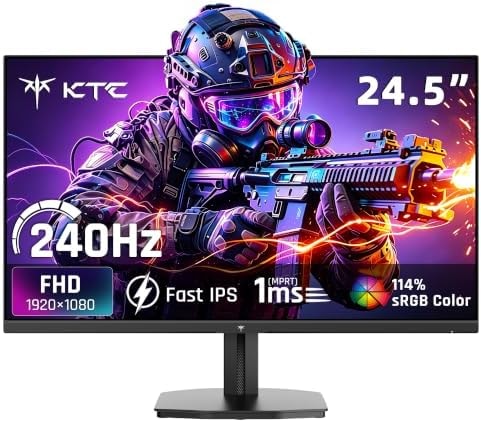 KTC 24.5 Inch 240Hz Gaming Monitor, FHD Computer Monitor Fast IPS, H25T7-A