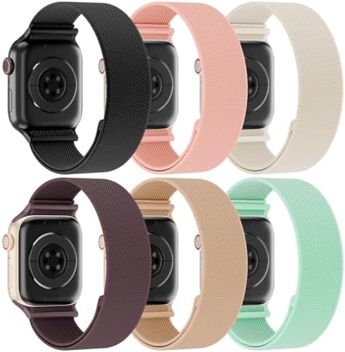 Stretchy Solo Loop Compatible with Apple Watch Band 38mm 40mm 41mm 42mm 44mm 45mm 46mm 49mm Women Men, Adjustable Soft Nylon Sport Elastic Strap for iWatch Series 11/10/9/8/SE/7/6/5/4/3 Ultra