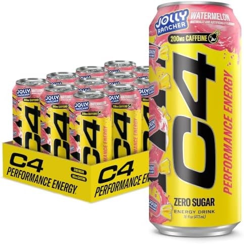 C4 Performance Energy Drink with Zero Sugar, 200mg Caffeine, 16 Fl Oz 12pk