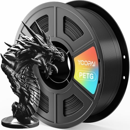 PETG Filament, 3D Printer Filament 1.75mm 1KG (2.2lbs), Black