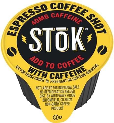 SToK Espresso Coffee Shots, Black, Unsweetened, Dark Roast Coffee, Use for Lattes, Americanos, 0.44 fl oz (264 Count)