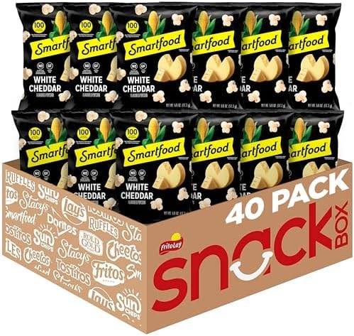 Smartfood Popcorn, White Cheddar, 0.625 Ounce (Pack of 40)