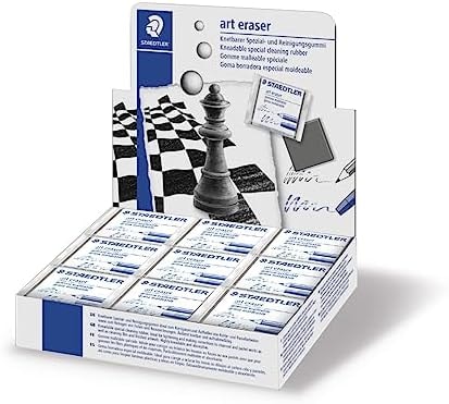 Staedtler kneadable Eraser, Artist Quality Putty Rubber, Moldable kneaded for Graphite and Charcoal, 5427, White