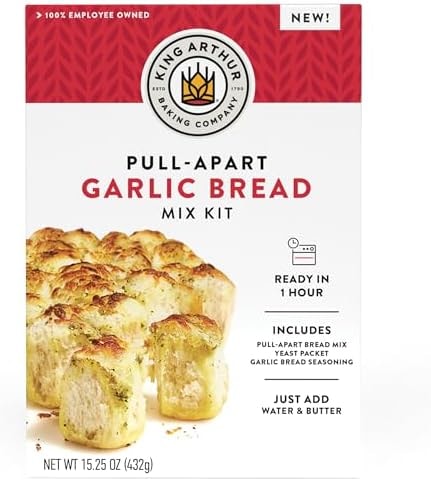 King Arthur Baking Company Pull-Apart Garlic Bread Mix Kit 15.25 Oz, Baking Mix - Ready in 1 hour