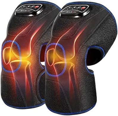 CINCOM Knee Massager with Heat, Air Compression Knee Massager for Relief of Minor Muscle Aches and Pains, 3 Modes & 3 Intensities (A Pair)