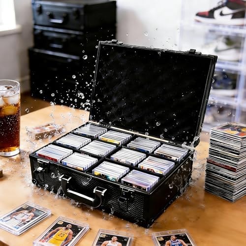 TAOPOWER Sports Card Storage Box: 3500 Card Capacity Aluminum Trading Card Storage Case for Large Card Collections Home Study Collectors - Guard Your Collection's Value & Pride of Curation