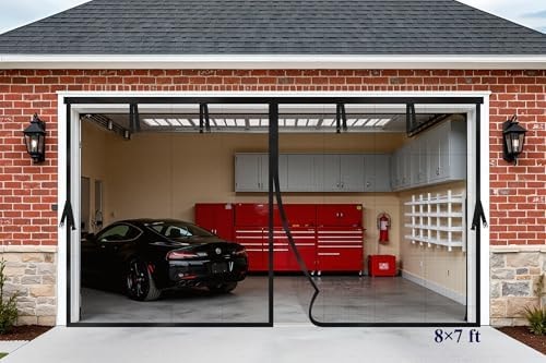 Kitsure Garage Door Screen, 1-Car Garage, 8 x 7 ft, Fiberglass