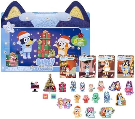 BLUEY Fuzzies Advent Calendar Pack, 8 Exclusive Mini-Figures