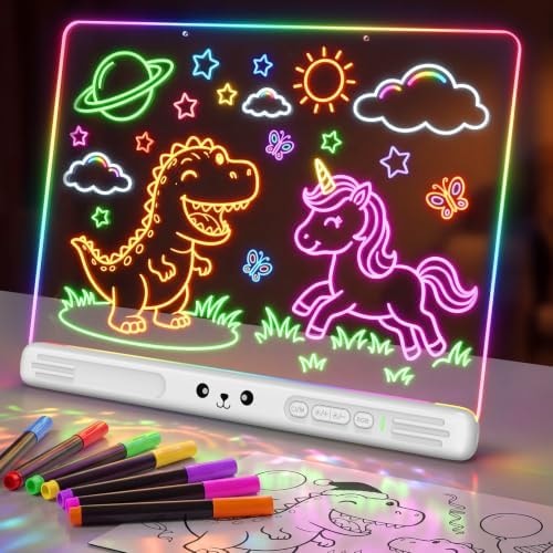 Trigowalt LED Drawing Board for Kids,16" Reusable Light Up Drawing Pad
