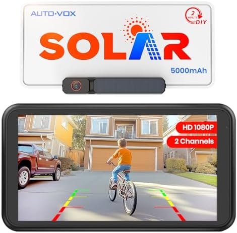 AUTO-VOX Solar Wireless Backup Camera: 5" 1080P Monitor, 2 Min Easy Install