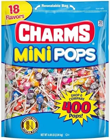 Charms Mini Pops Lollipops, Assorted Flavors, 400 Count (Pack of 1)