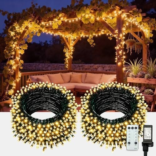 AHAWILL Warm White Christmas Lights Outdoor,83FT 250LED String Lights with 8 Modes,Christmas Tree Lights Indoor Plug in,Waterproof Twinkle Fairy Lights for Party,Classroom,Home Decor