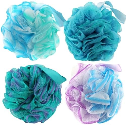 Chuya Bath Loofah Sponges 70 Grams Large Size,4 Pack Shower Sponge