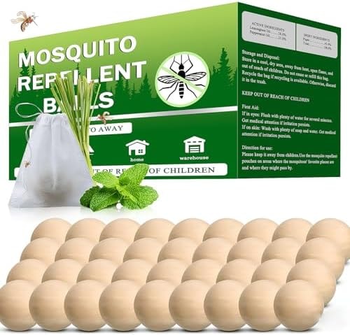 Mosquito Repellent Outdoor Patio 36 Balls - Mosquito Repellant Indoor & Outdoor for Yard Home Patio Travel Camping, Keep Mosquitoes Away from Door Patio