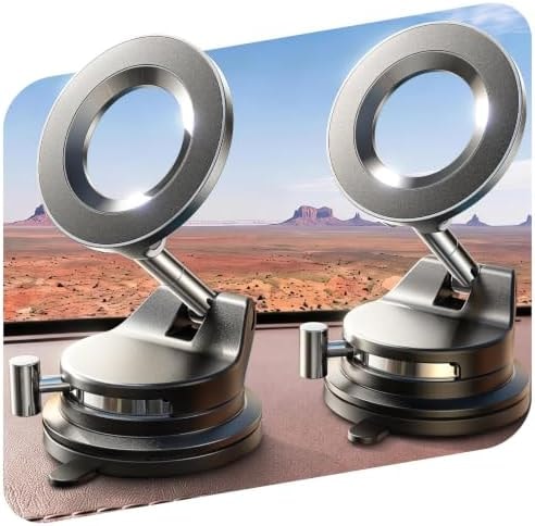 LISEN 2 Pack for Magsafe Car Mount, Magnetic Phone Holder for Car, Strong Magnetic Car Phone Mount, 89 LBS Suction Phone Mount Vacuum, Dashboard Gifts Phone Holders for Your Car Mount for iPhone 17
