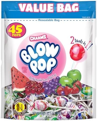 Charms Blow Pop Lollipops, Assorted Flavors, 45 Count Bag