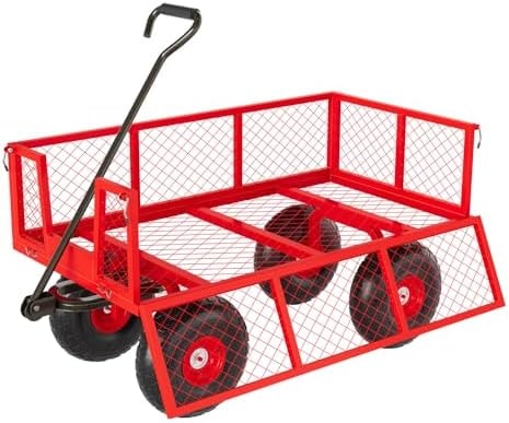 Garvee Garden Carts 500 LBS Capacity Heavy Duty Steel Garden Wagon Cart