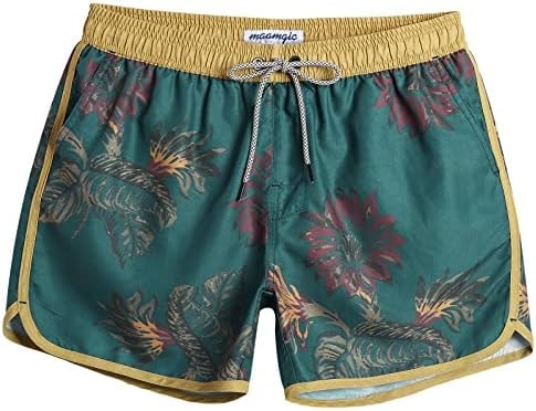 maamgic Swim Trunks Men Vintage Quick Dry Mesh Linner Pockets 5" Beach