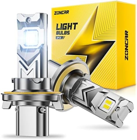 H13 LED Bulb, 60000LM 6500K Cool White, Real 1:1 Size to 9008 Bulbs Plug N Play, IP68 60000hrs Lifespan Light Bulbs, Pack of 2