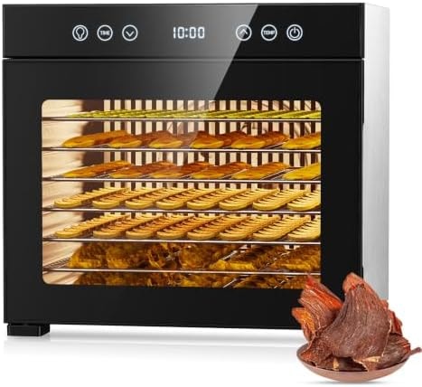 Food Dehydrator with 8 Full-Size Stainless Steel Trays, 650W Fast Dryer