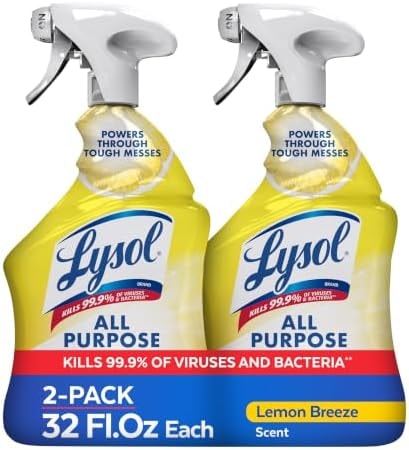 Lysol All Purpose Cleaner Spray, Disinfectant, Lemon, 32oz, 2 Pack