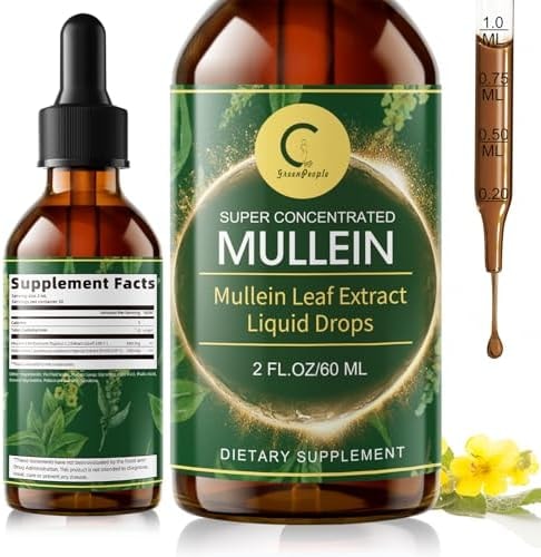 Mullein Drops for Lungs with Elderberry Liquid Tincture, 2 FL OZ