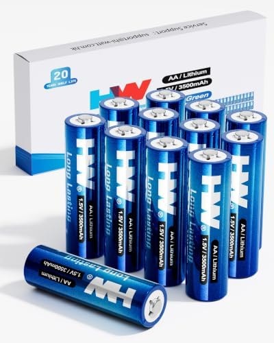 HW AA Lithium Batteries for Blink Outdoor Camera, 12 Packs 3500mAh 1.5V