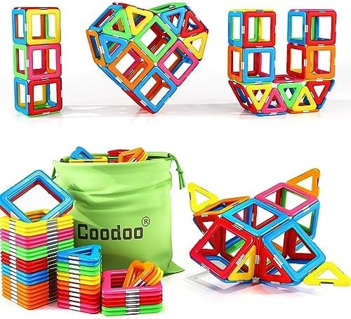 Upgraded Magnetic Blocks Tough Tiles STEM Toys for 3+ Year Old Boys & Girls