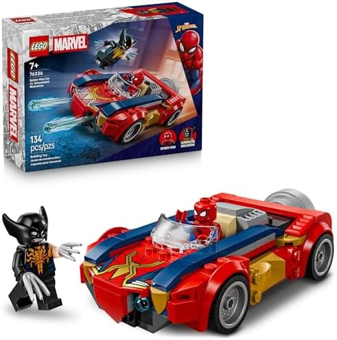 LEGO Marvel Spider-Man Car vs. Venomized Wolverine Building Toy for Boys & Girls - Super Hero & Villain Playset W/2 Marvel Minifigures - Gift Idea for Birthdays - Ages 7+ - 76336