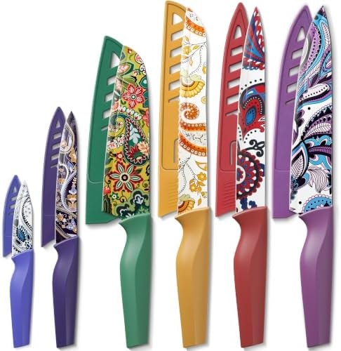 Astercook Paisley Pattern Knife Set with Cover