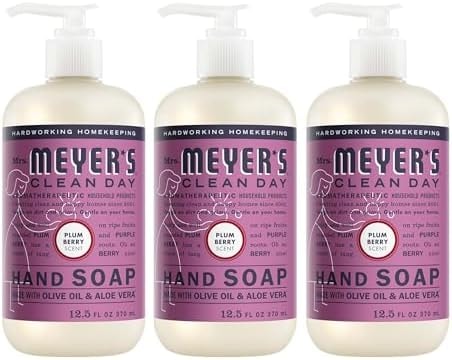 MRS. MEYER'S CLEAN DAY Liquid Hand Soap, Plum Berry, 12.5 fl oz, 3 Pack