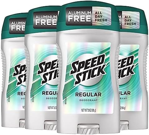 Speed Stick Aluminum Free Men's Deodorant, 24 Hour Odor Protection, Regular, 3 Ounce, 4 Pack