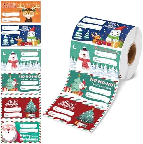 OHOME 500 PCS Christmas Gift Tags - Gift Tags for Christmas Presents | Christmas Gift for Women Mom Men - Christmas Wrapping Paper - Christmas Decorations,2.95 x 1.6 Inch