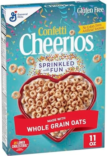 Cheerios Confetti Breakfast Cereal, Gluten Free, Whole Grain Oats, 11 oz