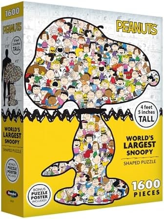 RoseArt - Peanuts - World's Largest Snoopy - 1600 Piece Shaped Puzzle for Adults