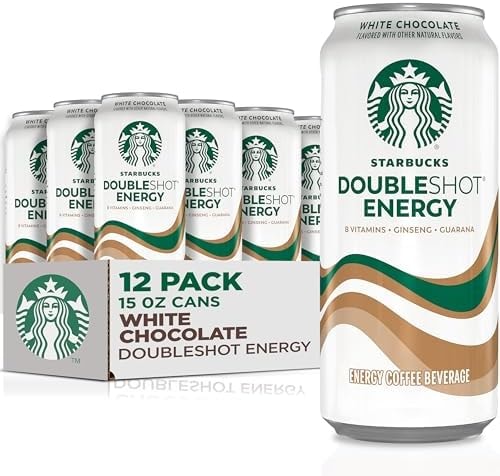 Starbucks Doubleshot Energy Drink Coffee Beverage, White Chocolate, Iced Coffee, 15 fl oz Cans (12 Pack)