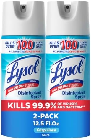 Lysol Disinfectant Spray, Sanitizer, Crisp Linen, 12.5 oz, 2 Pack